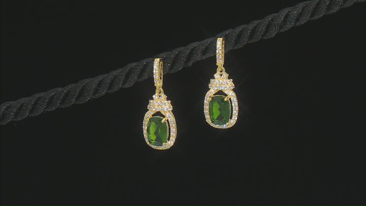 Green Chrome Diopside 18k Yellow Gold Over Sterling Silver Earrings 3.22ctw Video Thumbnail