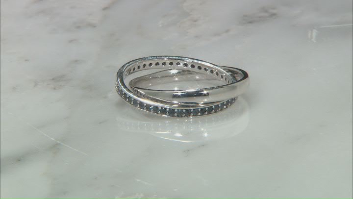Black Spinel Rhodium Over Sterling Silver Band Ring 0.52ctw Video Thumbnail