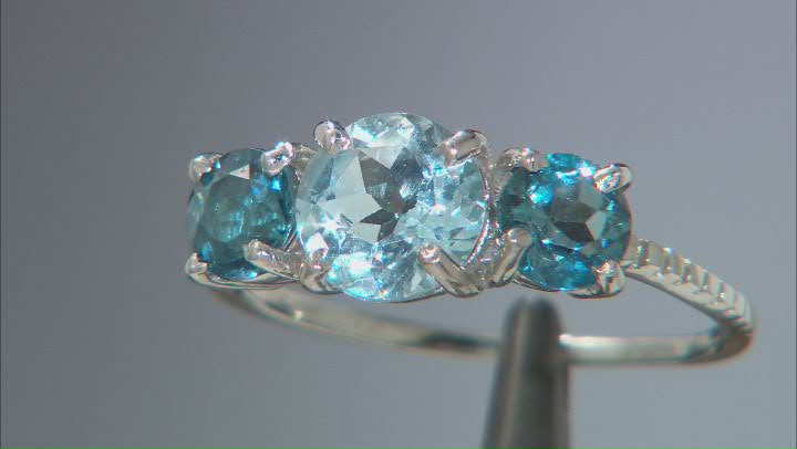 Sky Blue Glacier Topaz Rhodium Over Sterling Silver Ring 2.80ctw Video Thumbnail