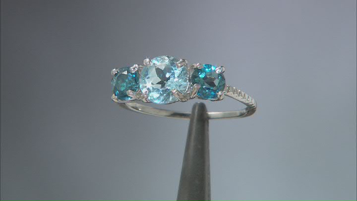 Sky Blue Glacier Topaz Rhodium Over Sterling Silver Ring 2.80ctw Video Thumbnail