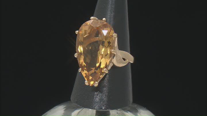 Citrine 18k Yellow Gold Over Sterling Silver Ring  20.00ctw Video Thumbnail