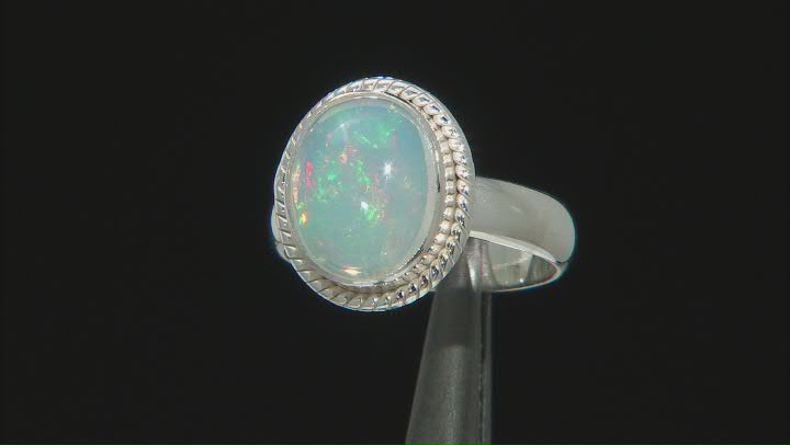 Multicolor Ethiopian Opal Sterling Silver Solitaire Ring 2.00ct Video Thumbnail