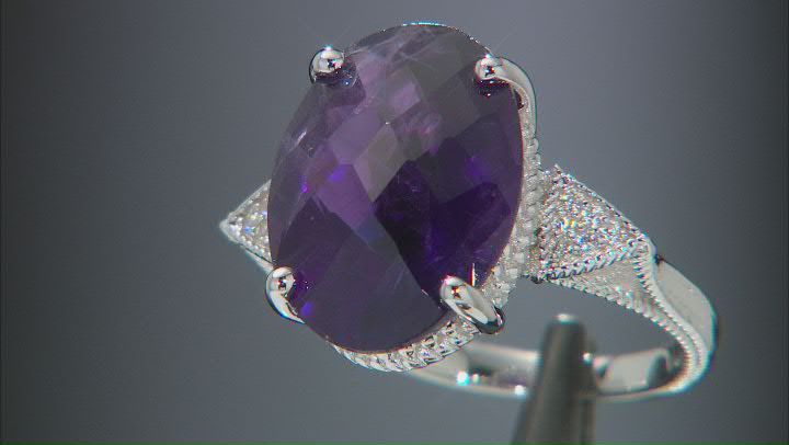 Purple Amethyst Rhodium Over Sterling Silver Ring Video Thumbnail