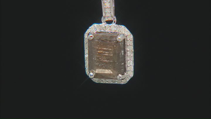 Brown Golden Sheen Sapphire Platinum Over Sterling Silver Pendant With Chain 2.73ctw Video Thumbnail