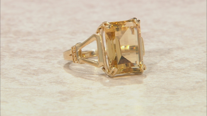 Yellow Citrine 18k Yellow Gold Over Sterling Silver Ring 6.40ct Video Thumbnail