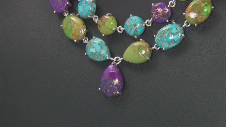 Multi-color Turquoise Sterling Silver Necklace Video Thumbnail