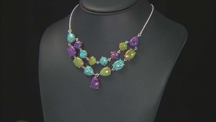 Multi-color Turquoise Sterling Silver Necklace Video Thumbnail