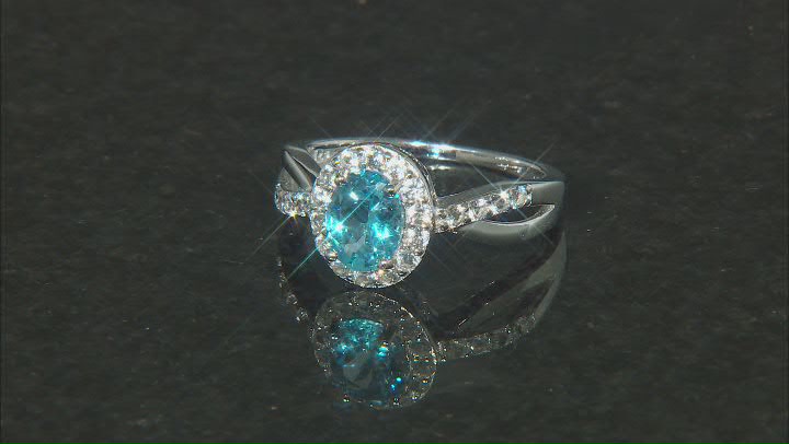 Swiss Blue Topaz Rhodium Over Sterling Silver Ring 2.19ctw Video Thumbnail