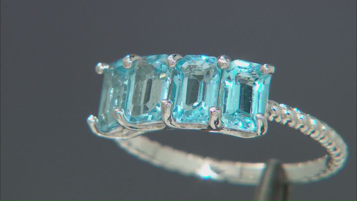 Swiss Blue Topaz Rhodium Over Sterling Silver Ring 2.20ctw Video Thumbnail