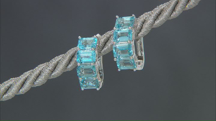 Swiss Blue Topaz Rhodium Over Sterling Silver Earrings 4.50ctw Video Thumbnail