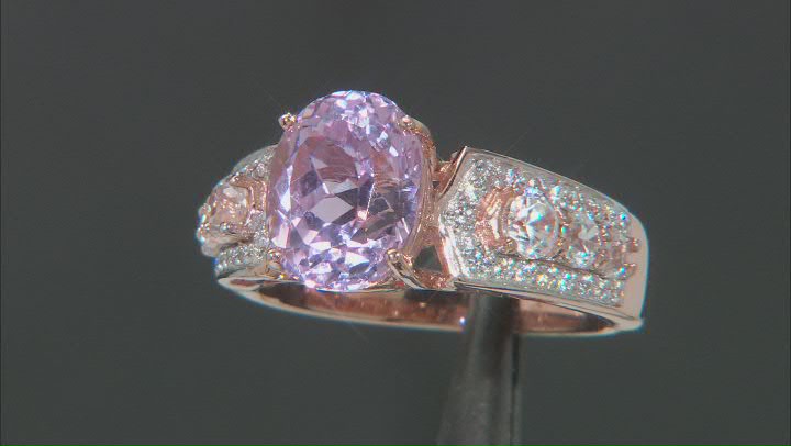 Pink Kunzite 18k Rose Gold Over Sterling Silver Ring 4.92ctw Video Thumbnail