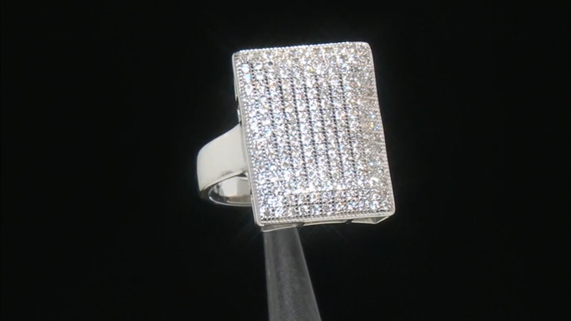 White Zircon Rhodium Over Sterling Silver Ring 1.30ctw Video Thumbnail