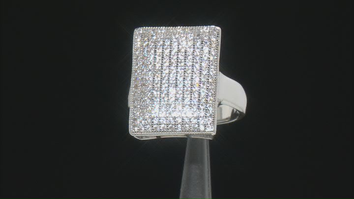 White Zircon Rhodium Over Sterling Silver Ring 1.30ctw Video Thumbnail