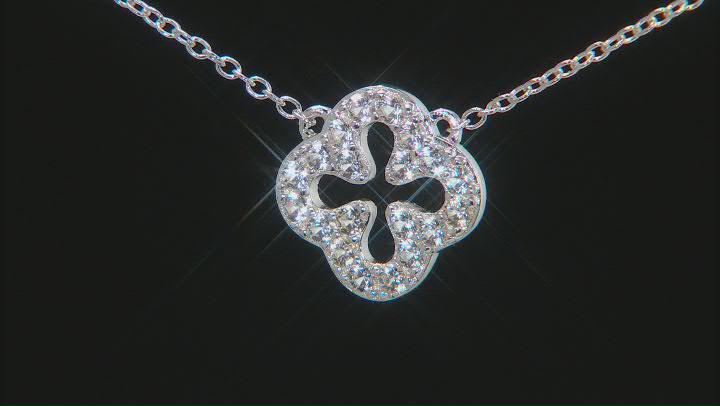 White Sapphire Rhodium Over Sterling Silver Necklace 0.50ctw Video Thumbnail