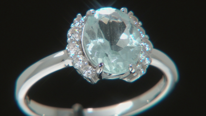 Aquamarine Rhodium Over Sterling Silver Ring 1.74ctw Video Thumbnail