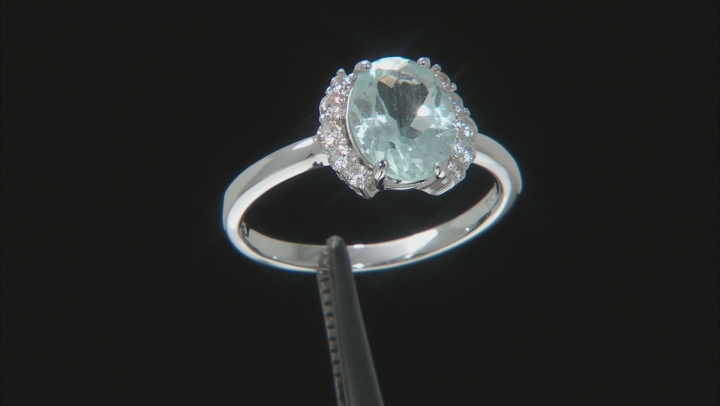 Aquamarine Rhodium Over Sterling Silver Ring 1.74ctw Video Thumbnail