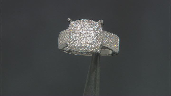 White Zircon Rhodium Over Sterling Silver Ring 1.30ctw Video Thumbnail