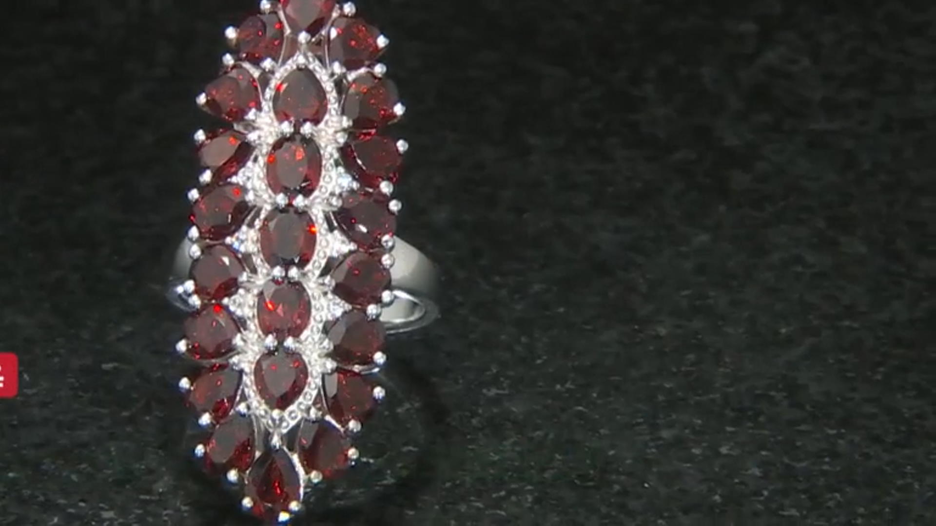 Red Garnet Rhodium Over Sterling Silver Ring 6.80ctw Video Thumbnail