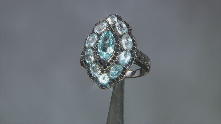 Sky Blue Glacier Topaz Rhodium Over Sterling Silver Ring 4.20ctw Video Thumbnail