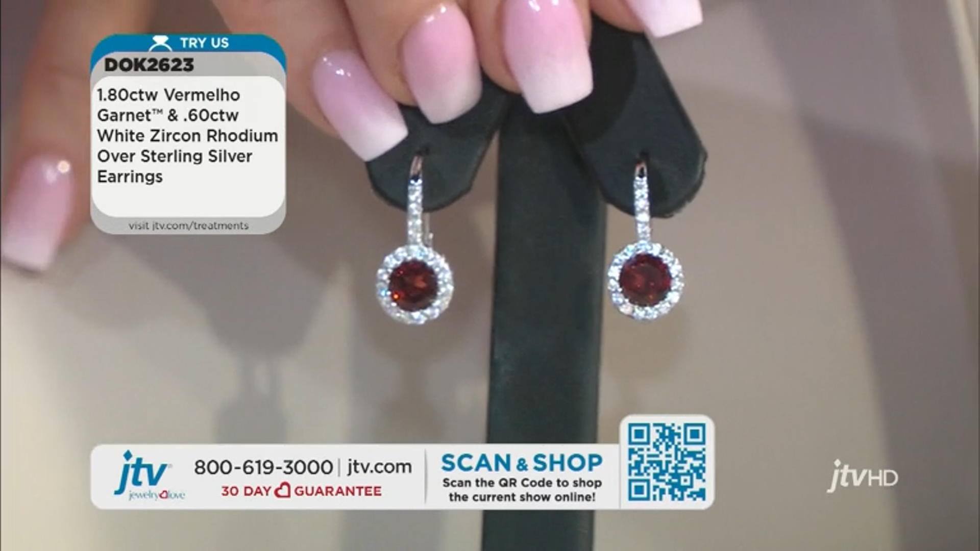 Red Garnet Rhodium Over Sterling Silver Earrings 2.40ctw Video Thumbnail