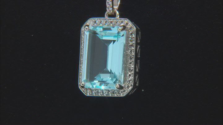 Sky Blue Topaz Platinum Over Sterling Silver Pendant With Chain 7.86ctw Video Thumbnail