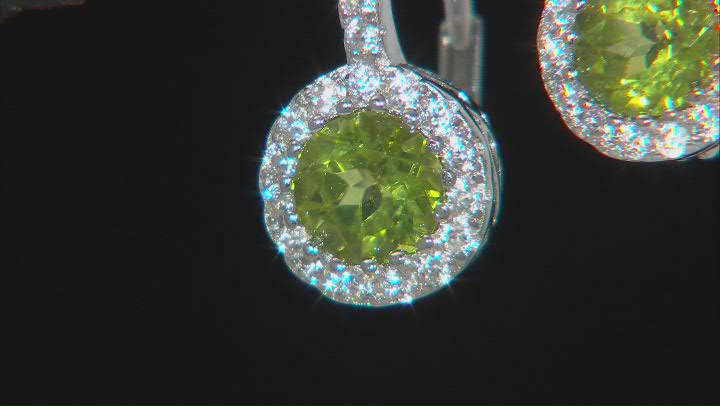 Green Peridot Rhodium Over Sterling Silver Earrings 2.25ctw Video Thumbnail