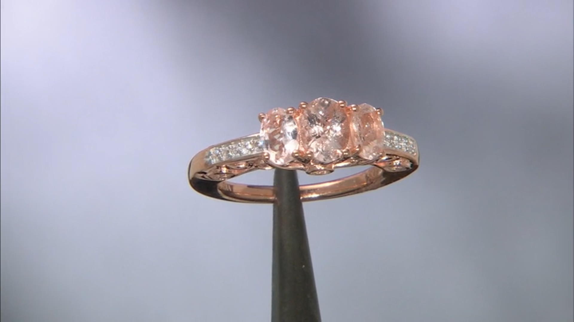 Peach Morganite 14k Rose Gold Over Sterling Silver Ring 1.68ctw Video Thumbnail