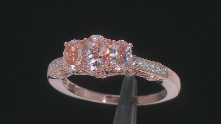 Peach Morganite 14k Rose Gold Over Sterling Silver Ring 1.68ctw Video Thumbnail
