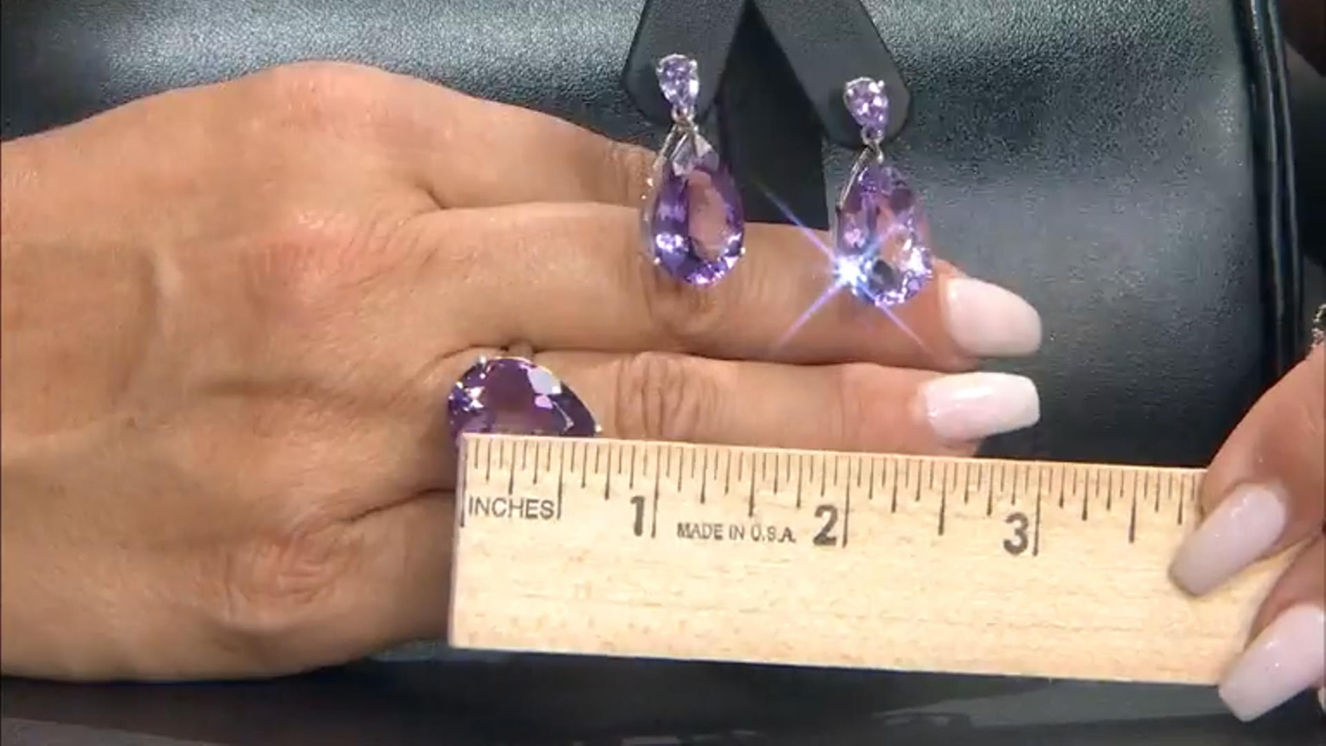 Purple Amethyst Platinum Over Sterling Silver Dangle Earrings 18.80ctw Video Thumbnail