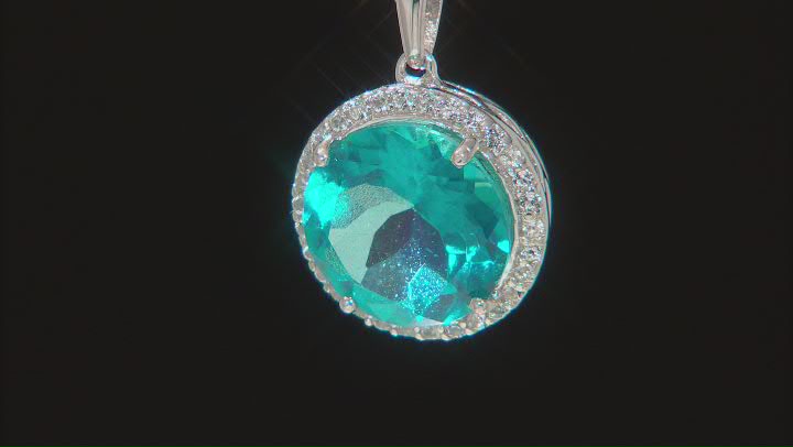 Paraiba Blue Color Topaz Platinum Over Sterling Silver Pendant With Chain 5.25ctw Video Thumbnail
