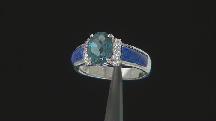 London Blue Topaz Rhodium Over Sterling Silver Ring 2.20ctw Video Thumbnail