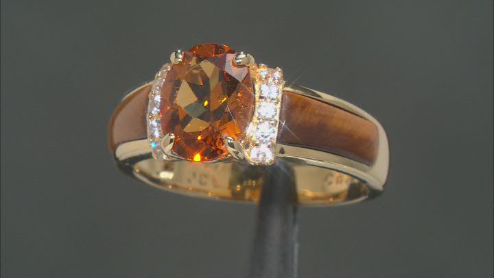 Orange Madeira Citrine 18k Yellow Gold Over Sterling Silver Ring 1.78ctw Video Thumbnail