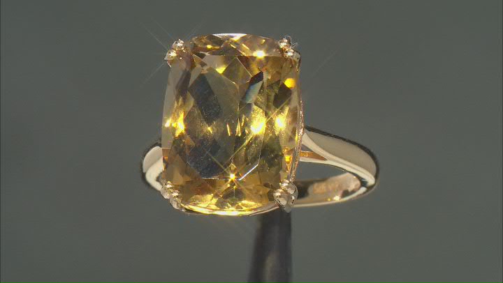 Yellow Citrine 18k Yellow Gold Over Sterling Silver Ring 8.00ct Video Thumbnail