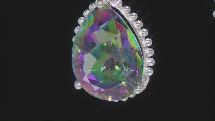 Multi-Color Quartz Rhodium Over Sterling Silver Dangle Earrings 5.81ctw Video Thumbnail