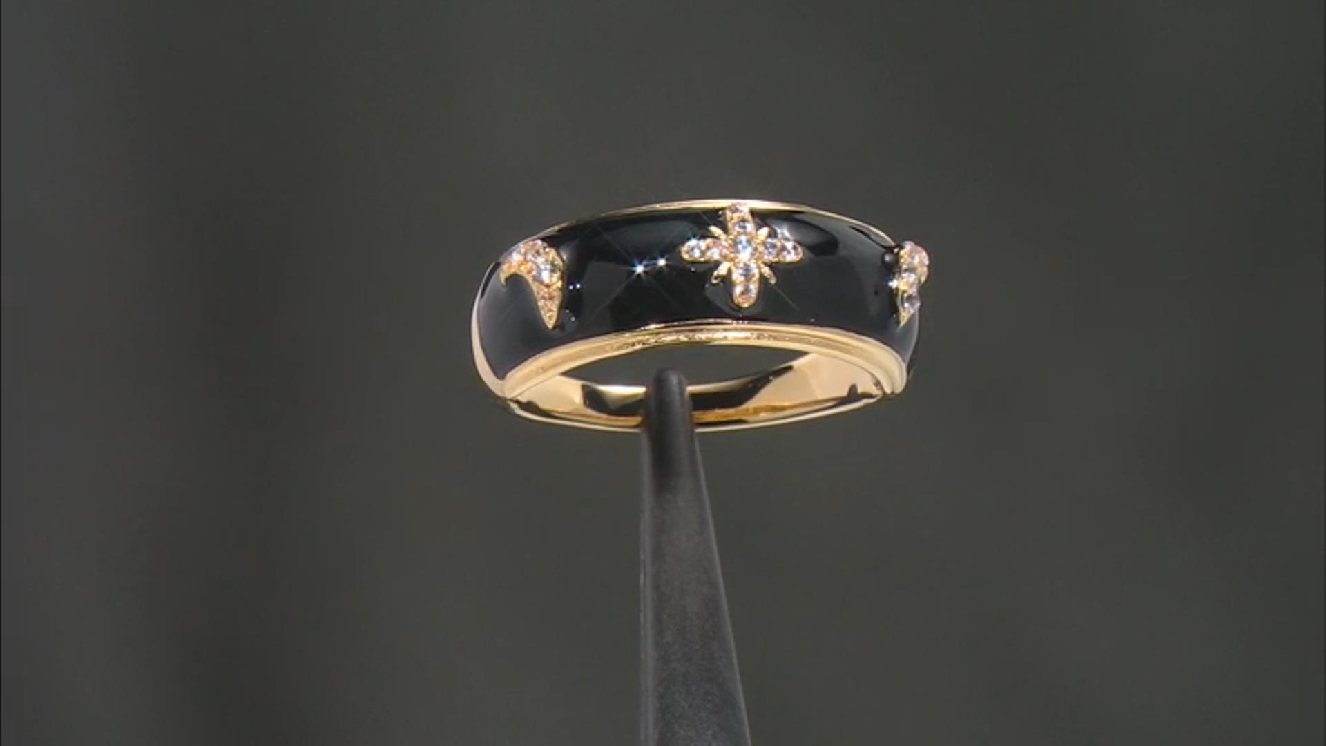 White Zircon 18k Yellow Gold Over Sterling Silver Ring 0.15ctw Video Thumbnail
