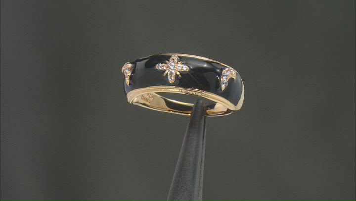 White Zircon 18k Yellow Gold Over Sterling Silver Ring 0.15ctw Video Thumbnail