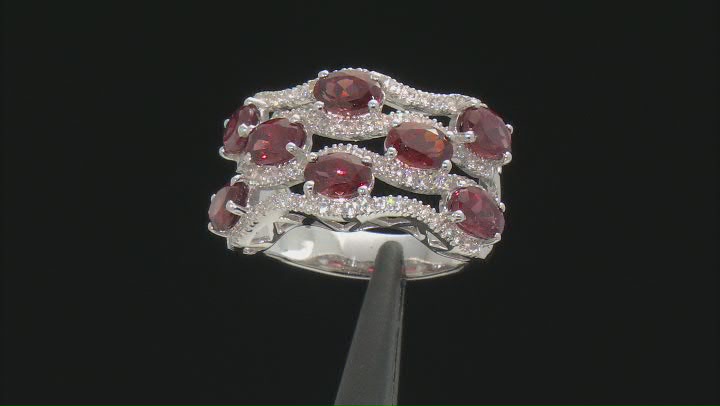 Color Shift Garnet Rhodium Over Sterling Silver Ring 5.20ctw Video Thumbnail