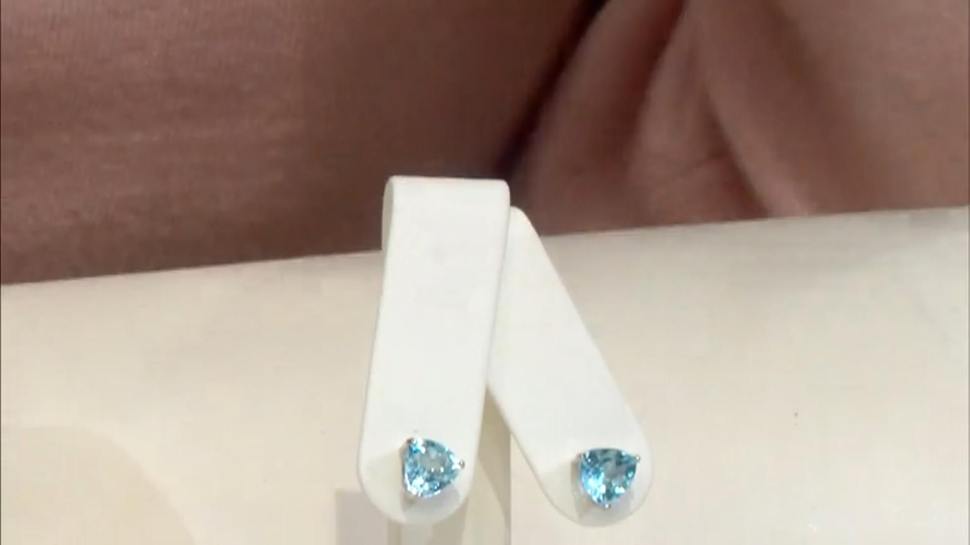 Sky Blue Topaz Rhodium Over Sterling Silver Stud Earrings 4.30ctw Video Thumbnail