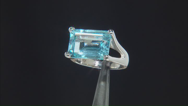 Sky Blue Topaz Rhodium Over Sterling Silver Ring 7.75ct Video Thumbnail