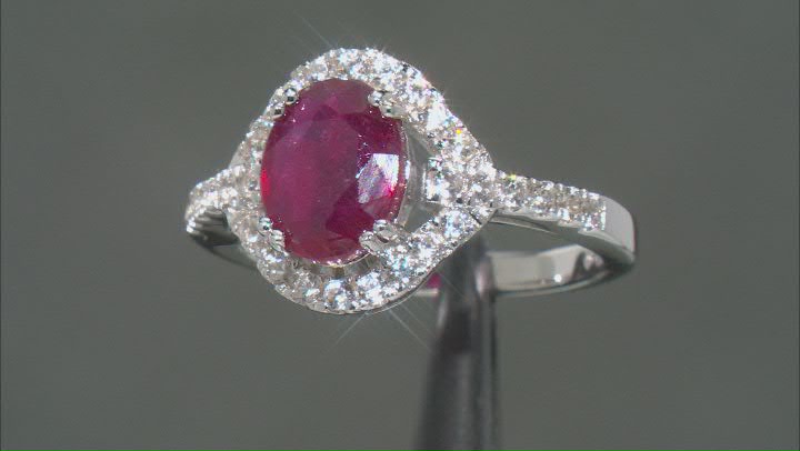 Red Mahaleo(R) Ruby Rhodium Over Sterling Silver Ring 2.45ctw Video Thumbnail