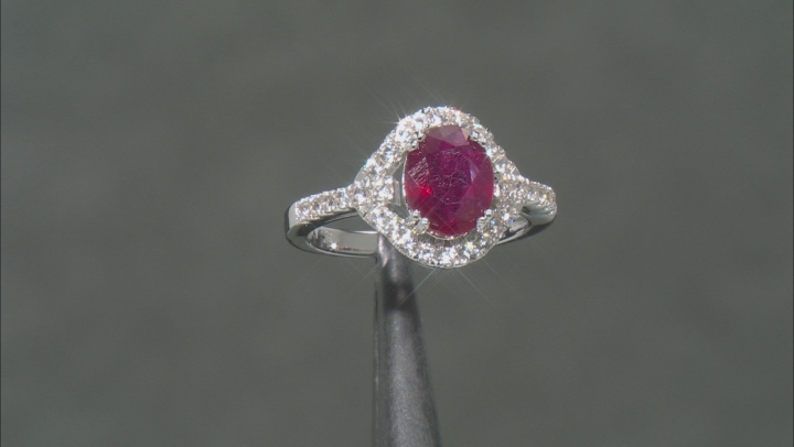 Red Mahaleo(R) Ruby Rhodium Over Sterling Silver Ring 2.45ctw Video Thumbnail