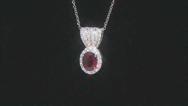 Red Mahaleo(R) Ruby Rhodium Over Sterling Silver Pendant With Chain 2.77ctw Video Thumbnail