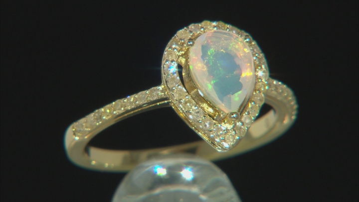 Ethiopian Opal 18k Yellow Gold Over Sterling Silver Ring 0.80ctw Video Thumbnail