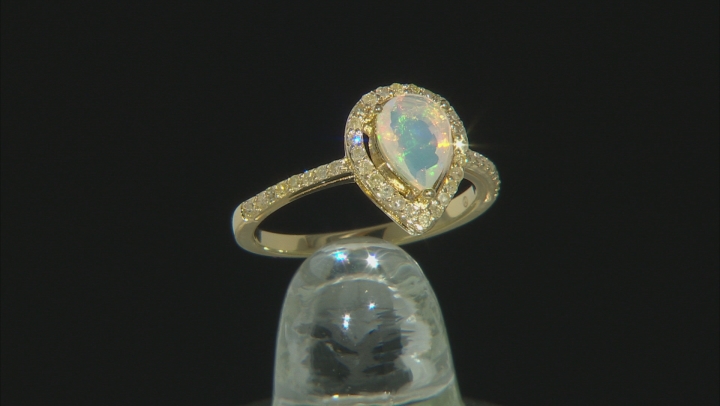 Ethiopian Opal 18k Yellow Gold Over Sterling Silver Ring 0.80ctw Video Thumbnail