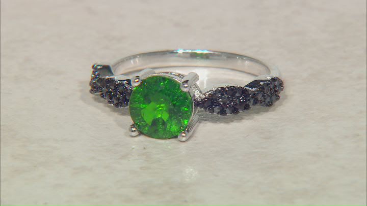 Chrome Diopside Rhodium Over Sterling Silver Ring 1.40ctw Video Thumbnail