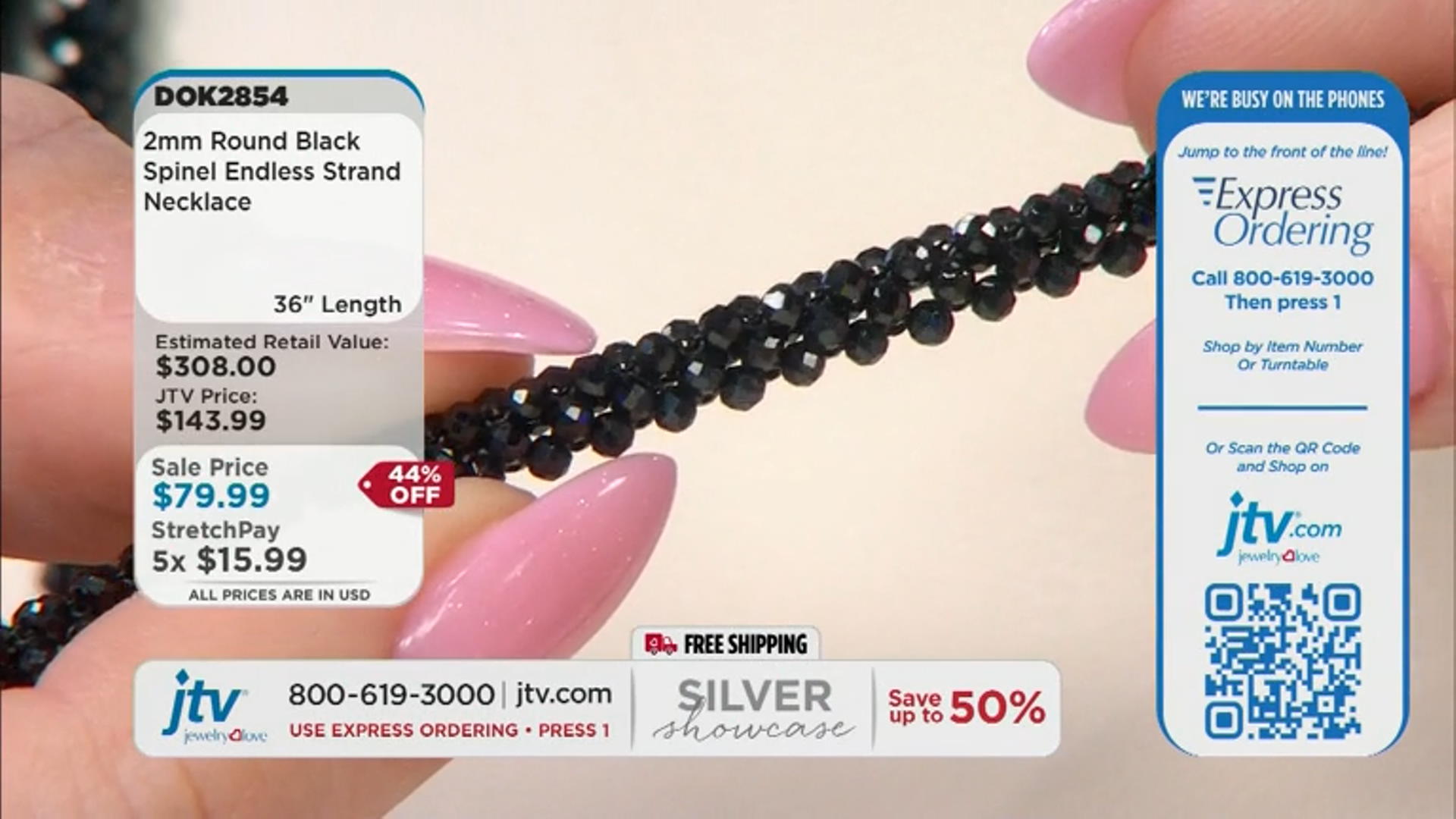 Black Spinel Endless Strand Necklace Video Thumbnail