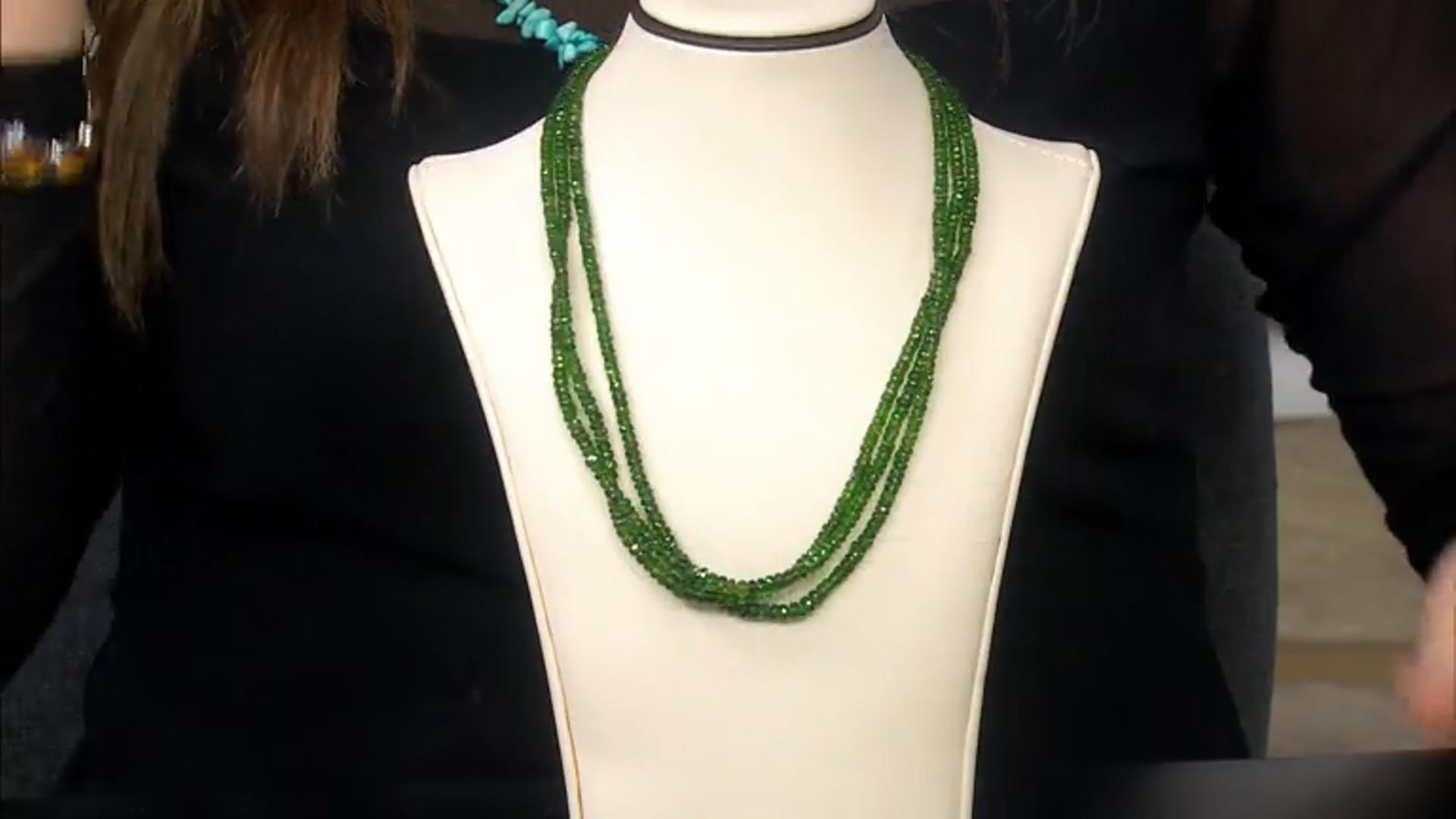 Green Chrome Diopside Sterling Silver Multi-Row Necklace 155.00ctw Video Thumbnail