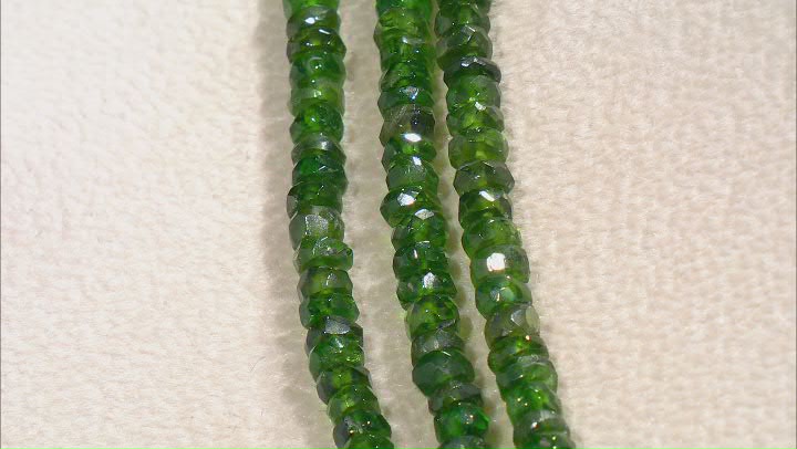 Green Chrome Diopside Sterling Silver Multi-Row Necklace 155.00ctw Video Thumbnail