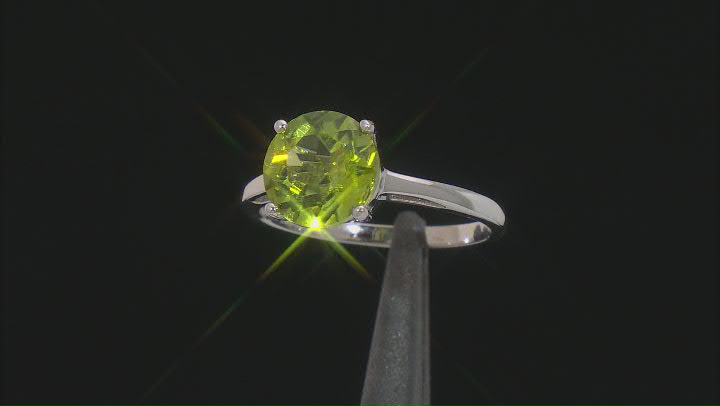 Green Peridot Rhodium Over Sterling Silver Ring Set 4.20ctw Video Thumbnail