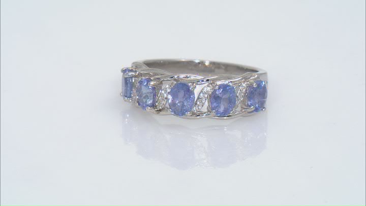 Blue Tanzanite Rhodium Over Sterling Silver Ring 1.33ctw Video Thumbnail